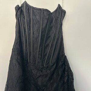 Fashion Nova Always Sweet Corset Mini Dress M Whit gloves